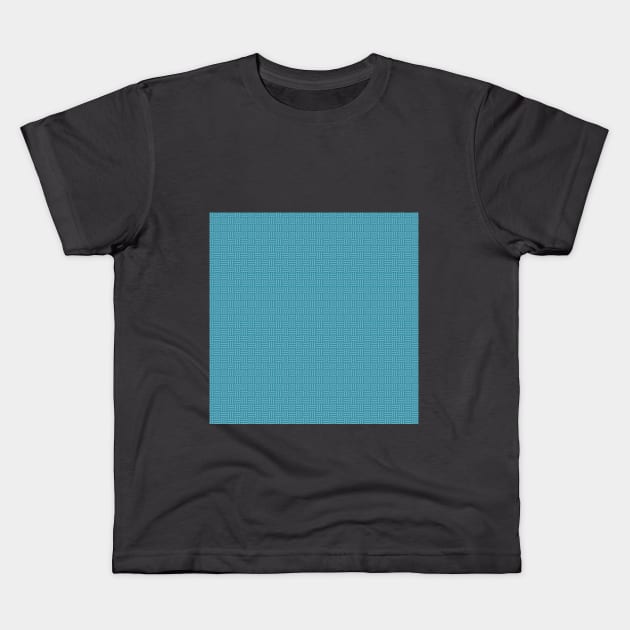 Teal blue criss cross pattern Kids T-Shirt by WallStreet Arts
